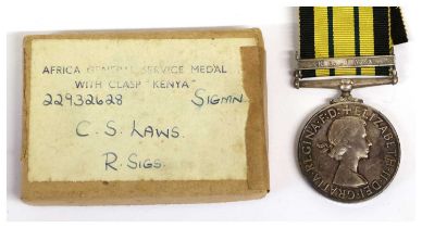 An Africa General Service Medal (Elizabeth II), with clasp KENYA, awarded to 22932628 SIGMN. C.S.