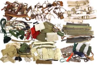 A Quantity of British Uniform Accessories, including Sam Browne belts, sword slings, leather straps,