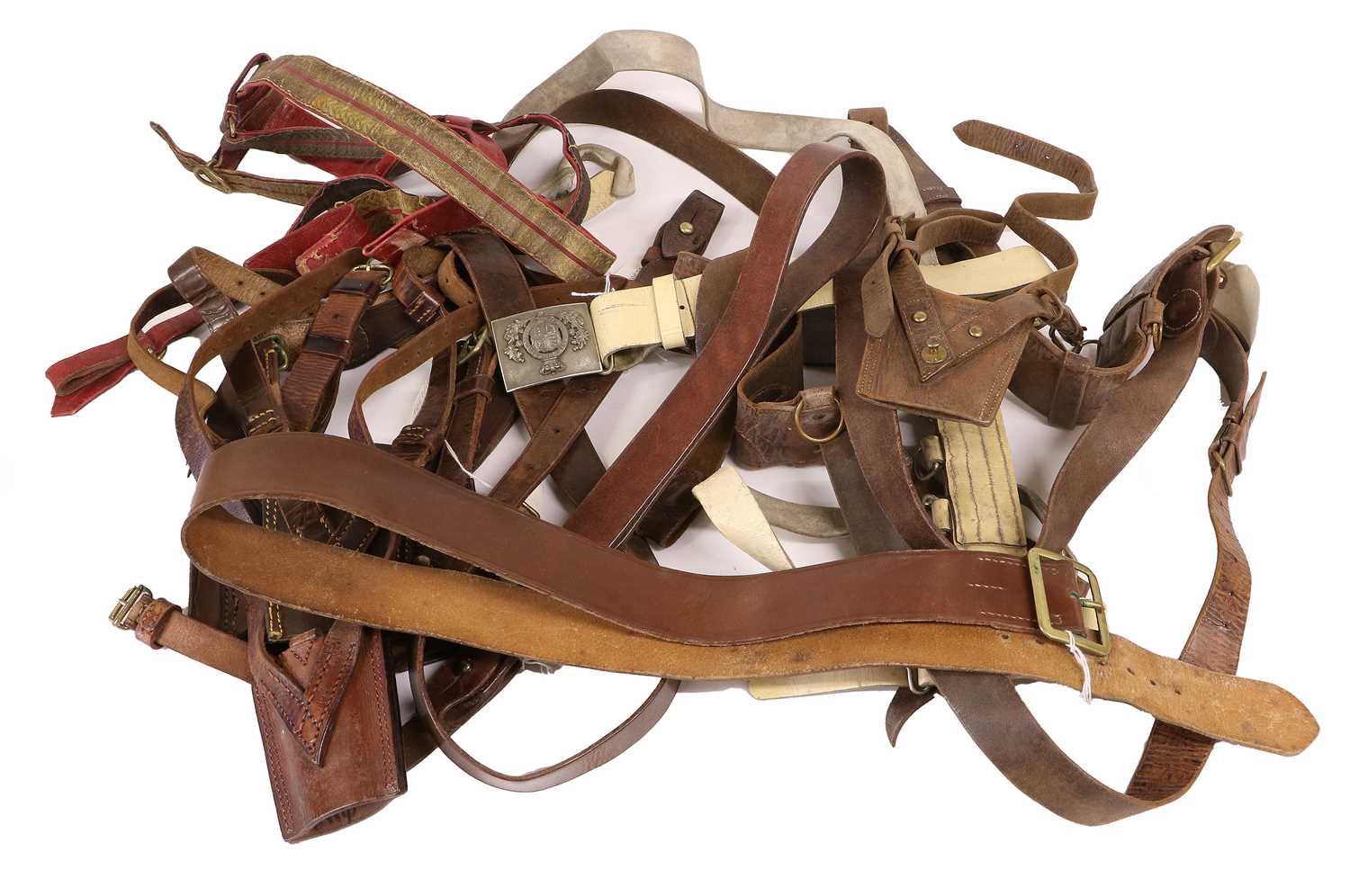 A Quantity of British Uniform Accessories, including Sam Browne belts, sword slings, leather straps, - Image 10 of 11