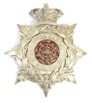 A Victorian Officer's Four Part Silvered Metal Helmet Plate to the Sixth Royal Lancashire Militia,