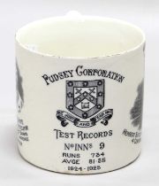 A Pudsey Corporation Test Records Cricketing Mug,