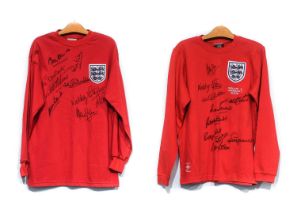 England 1966 World Cup Two Signed Shirts