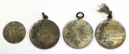 Four Swiss Silver Running Medals 1907