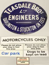 Teasdale Bros Ltd Engineers Enamel Sign