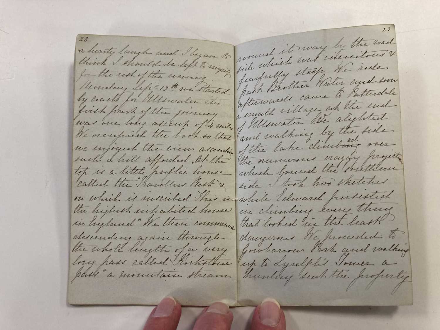 Lake District Honeymoon. Wedding Tour of Mr & Mrs Edward Benham, Sept. 7th, 1852. A manuscript - Image 4 of 5