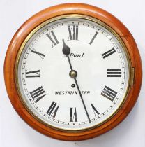 A Mahogany Wall Timepiece, signed A Punt, Westminster, circa 1890, 12" dial, height 38cm With