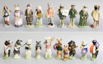 Beswick Pig Promenade Figures, twelve to include: 'John the Conductor', PP1, 'Matthew the Trumpet