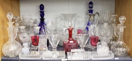 A Collection of Assorted Modern Cut Glass, Including: a large cut glass fruit bowl, various
