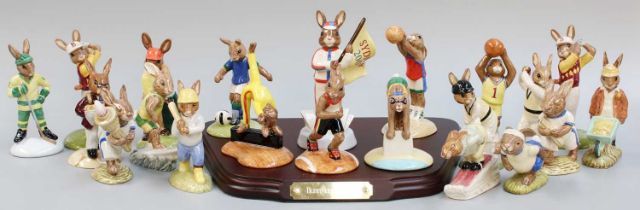 Royal Doulton Bunnykins, including: 'The Bunnykins Games' series of five, limited edition 1904/