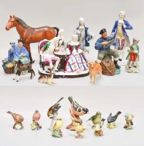 A Collection of Beswick, Royal Doulton & Royal Worcester Figurines, to include - a Royal Doulton