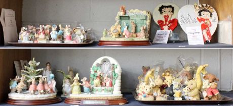 Border Fine Arts Brambly Hedge and Beatrix Potter Models, including: 'Millennium Snow Ball', limited