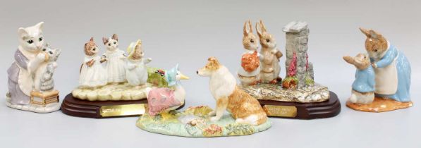 Beswick Beatrix Potter Tableaus: 'Kep and Jemima', model No. P4091, limited edition 565/2000; '