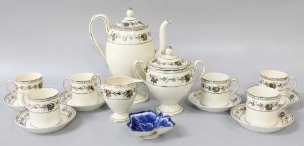 A 19th Century Wedgwood Coffee Set, with painted and impressed marks; together with an 18th