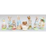 Royal Albert Beatrix Potter Figures, all large size including 'Peter Rabbit', 'Jemima Puddleduck'