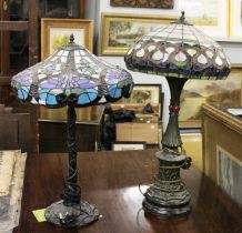 Two Table Lamps with Tiffany Style Shades