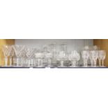 Two Part Suites of Waterford Drinking Glasses, including wines, brandy balloons, and a decanter;