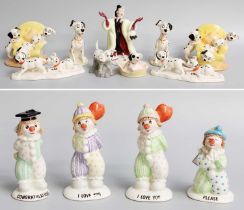 Royal Doulton Disney's "101 Dalmatians" Figures, including: 'Cruella De Vil', DM1, 'Lucky and