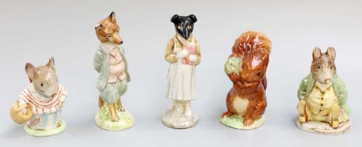 Beswick Beatrix Potter Figures, including: 'Samuel Whiskers', 'Squirrel Nutkin' and two others,