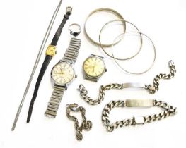 An Omega Seamaster 30, two other watches silver, jewellery