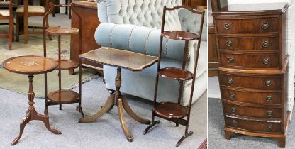 A Group of Reproduction Mahogany Furniture, comprising: A Seven Height Chest of Drawers, 95cm