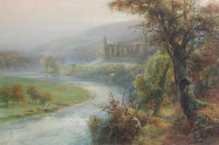 *F Marten (19th/20th century) Bolton Abbey Indistinctly signed, watercolour, 35.5cm by 51.5cm