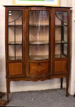 An Edwardian Inlaid Mahogany Display Cabinet, 114cm by 42cm by 175cm