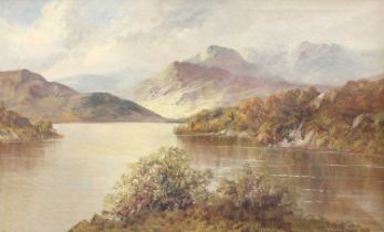 Henry Cooper (1859-1934) Loch in a mountainous lanscape Signed, oil on canvas, together with a