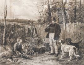 After James Hardy Jnr (1832-1889) Days Bag - Gamekeeper Black and white print, 53cm by 67.5cm