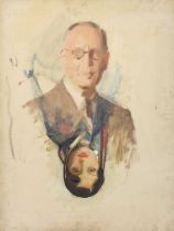 British School (20th Century) Double portrait study of a man and a woman Oil on canvas, 84cm by 65cm
