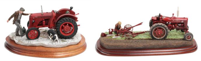 Border Fine Arts 'Kick Start' (David Brown Cropmaster Tractor, Farmer and Collie), model No.