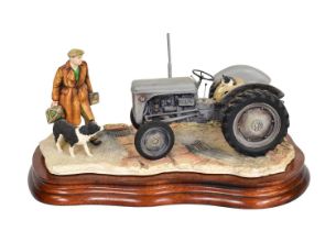 Border Fine Arts 'An Early Start' (Massey Ferguson Tractor), model No. JH91 by Ray Ayres, on wood
