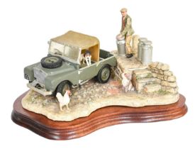 Border Fine Arts 'Putting Out the Milk' (Landrover), model No. JH66 by Ray Ayres, limited edition