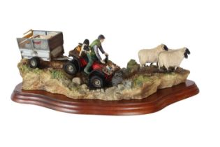 Border Fine Arts 'All in a Day's Work' (Farmer on ATV Herding Sheep), model No. B0593 by Kirsty