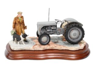 Border Fine Arts 'An Early Start' (Massey Ferguson Tractor), model No. JH91B by Ray Ayres, on wood
