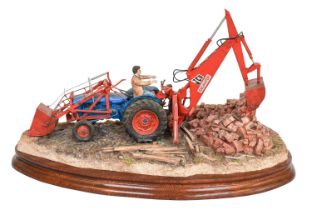 Border Fine Arts 'Brown Site Development' (Fordson Major with JCB Excavator), model No. B1003 by Ray