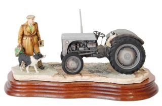 Border Fine Arts 'An Early Start' (Massey Ferguson Tractor), model No. JH91, on wood base No box, no