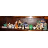 Shelf of assorted china, pottery and glass