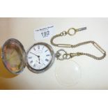 Courvoisier Freres 900 silver cased full hunter pocket watch (A/F), enamel cracked and crystal