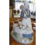 Royal Copenhagen figure of a girl and two goats N.694