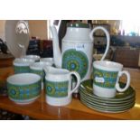 Mid-century china coffee set stamped "New Mexico" by English Ironstone Pottery Ltd.