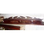 Victorian ornate mahogany cabinet plinth with gilt lettering "DISPENSING DEPARTMENT" from the famous