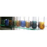 Large collection of Victorian pressed coloured glass tea lights (35)