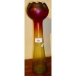 Art Nouveau Bohemian Jugendstil Rindskopf glass bulb vase, 34cm tall