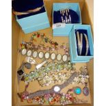 Costume jewellery, unused shop stock, some 925 silver bracelets, Art Deco style necklace, Orly
