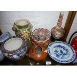Assorted china inc. 18th c. Delft plate (A/F)