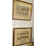Two George Cruikshank humorous colour engravings about the Great Exhibition