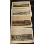 Two panoramic racing prints after Alken and two similar after J.F. Herring