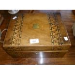 Victorian inlaid walnut writing slope with fitted interior and inkwell