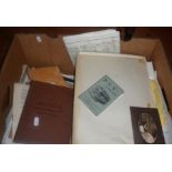 Box of assorted paper ephemera