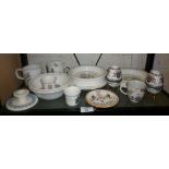 Chinese porcelain teacup and collection of Wedgwood Bunnykins bowls and plates etc